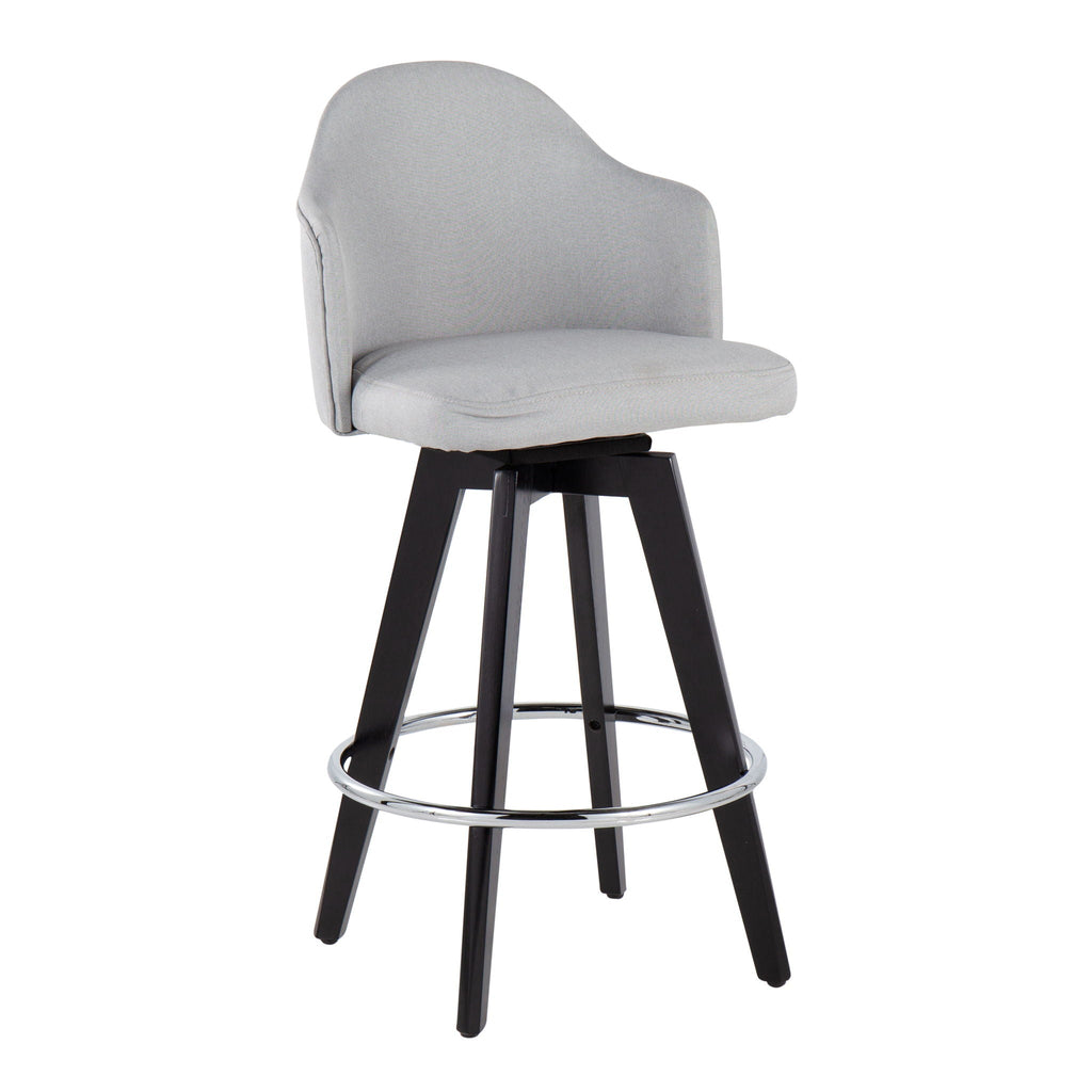 Ahoy - Contemporary Fixed Height Counter Stool with Round Footrest (Set of 2)