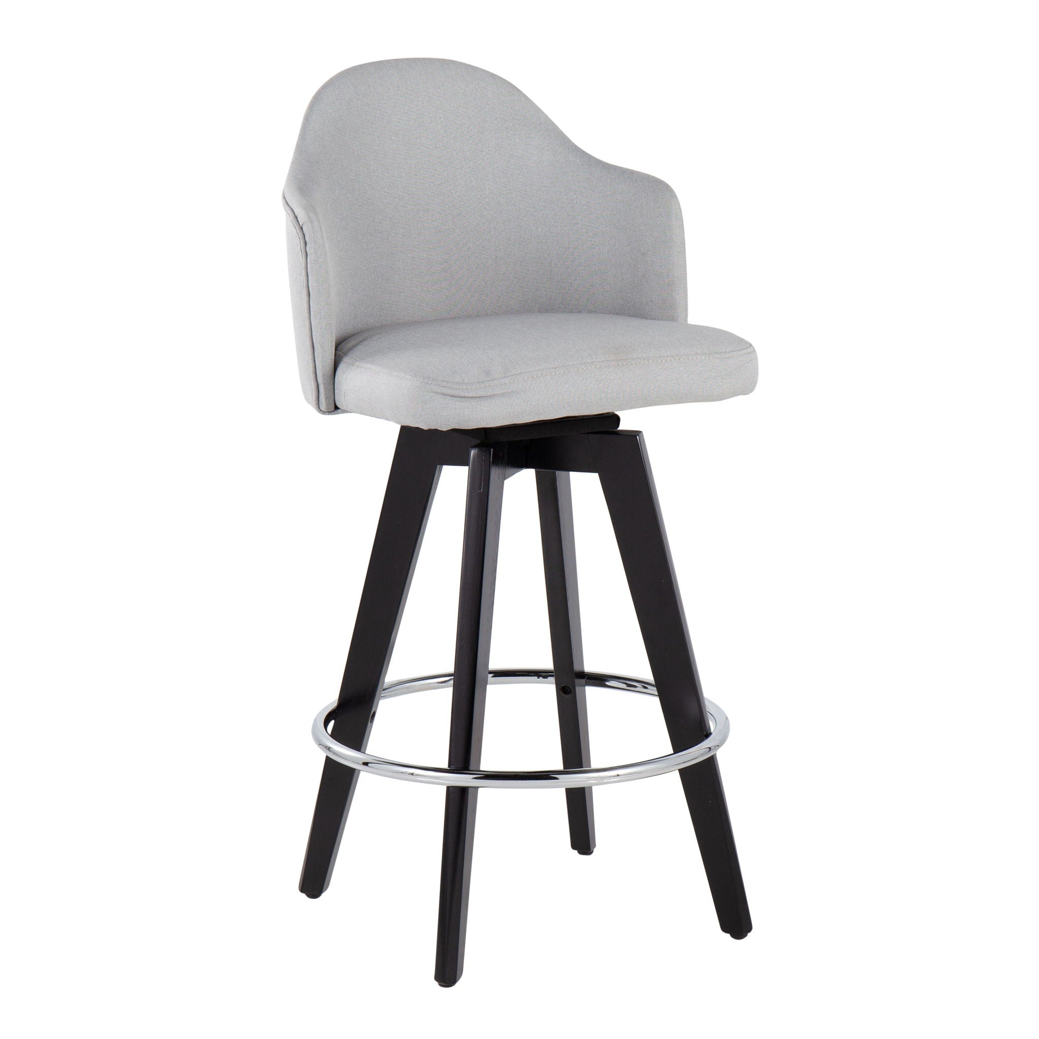 Ahoy - Contemporary Fixed Height Counter Stool with Round Footrest (Set of 2)
