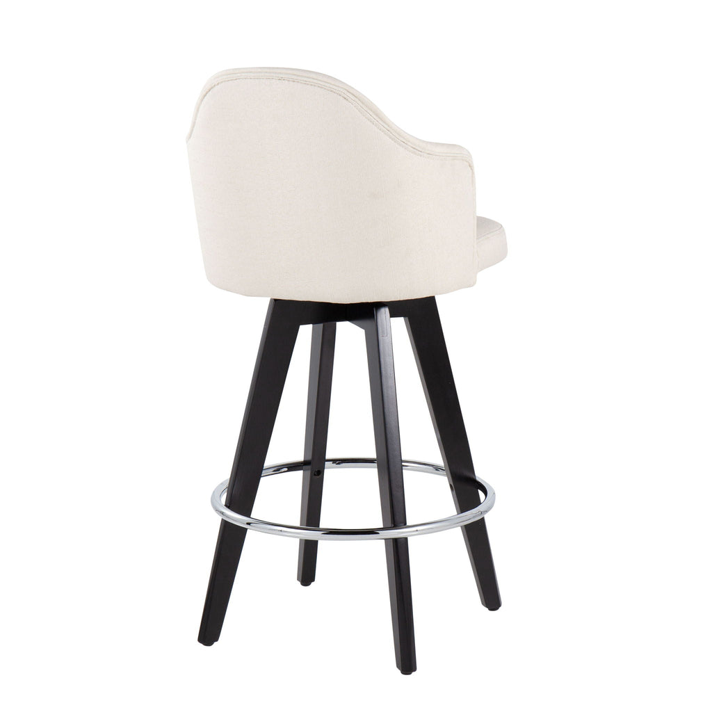 Ahoy - Contemporary Fixed Height Counter Stool with Round Footrest (Set of 2)