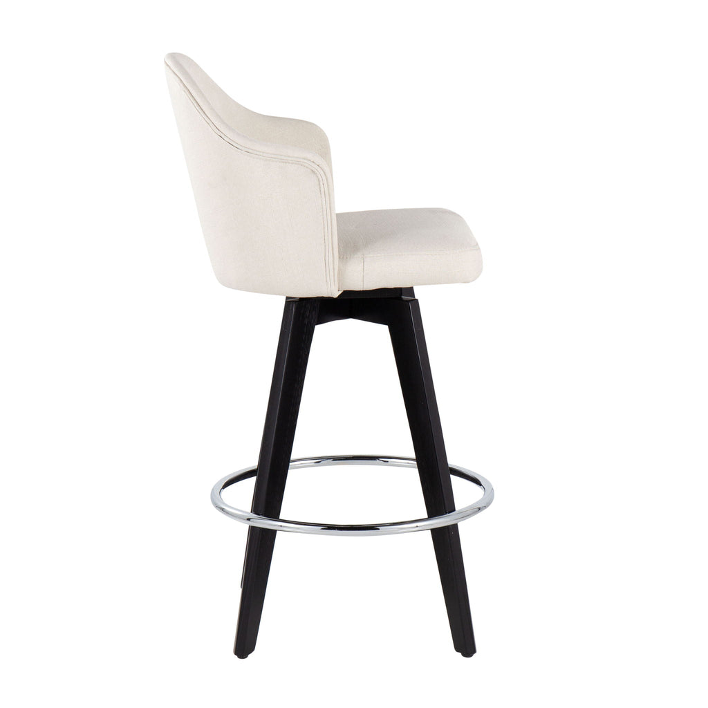 Ahoy - Contemporary Fixed Height Counter Stool with Round Footrest (Set of 2)