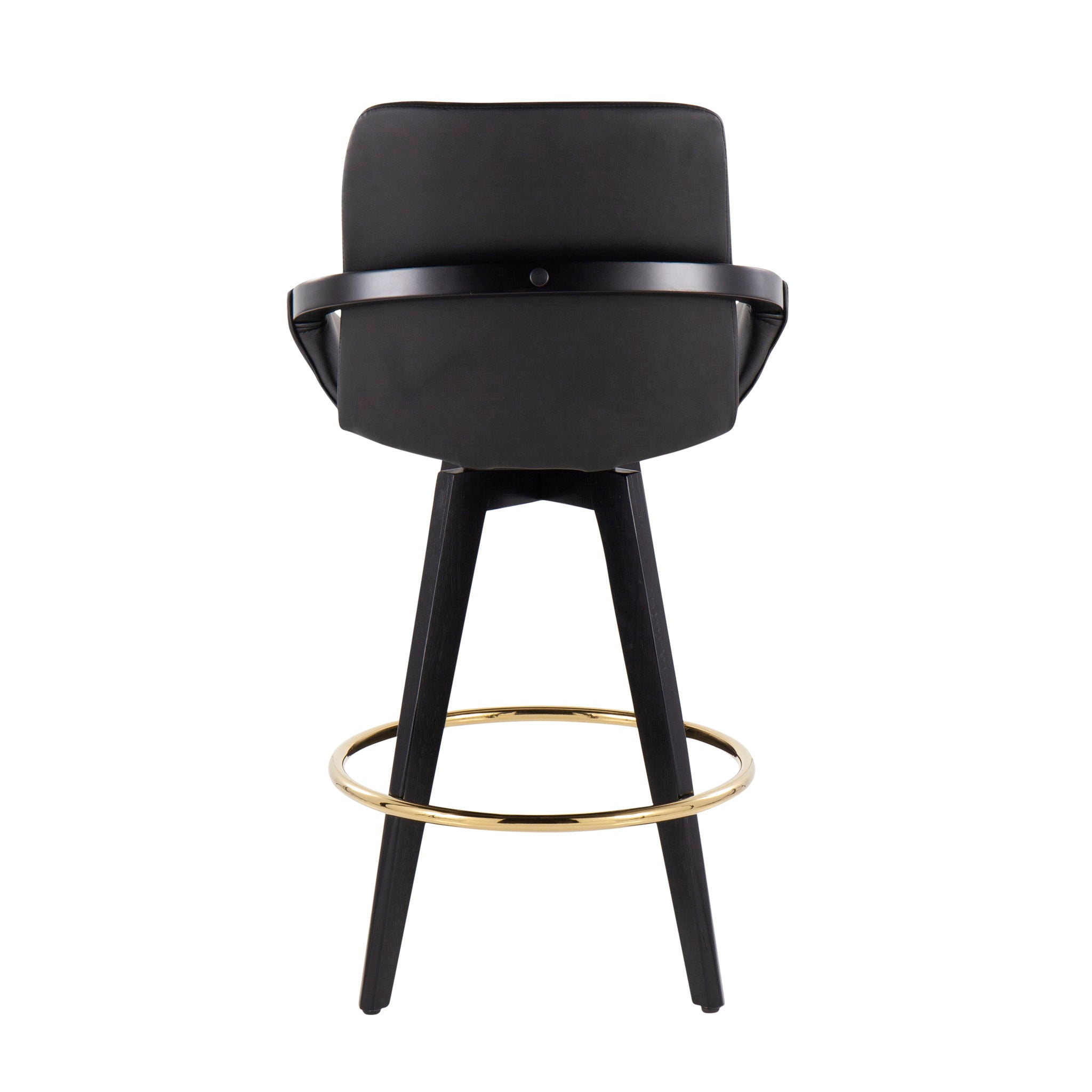 Cosmo - Contemporary Fixed Height Counter Stool with Swivel with Round Footrest (Set of 2)