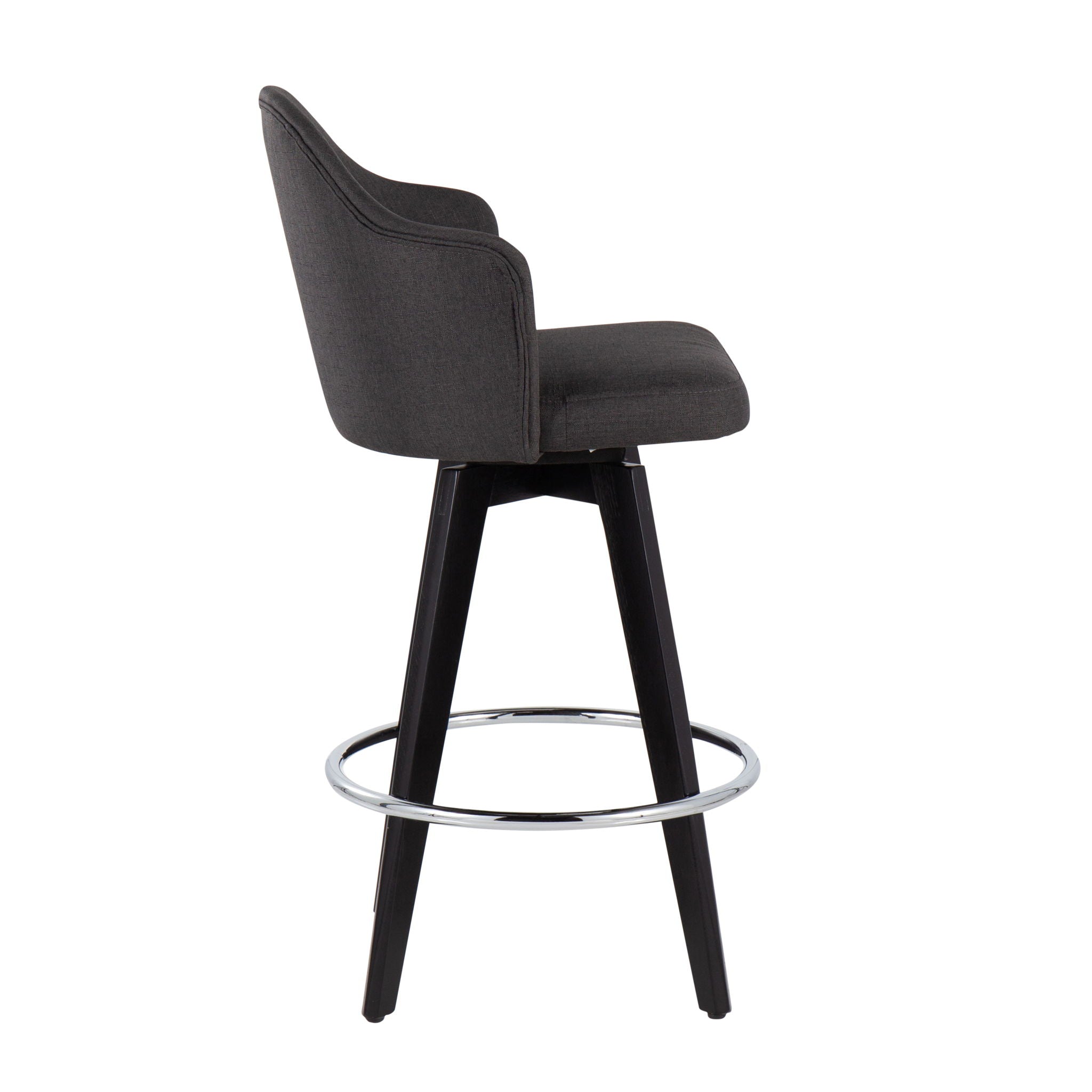 Ahoy - Contemporary Fixed Height Counter Stool with Round Footrest (Set of 2)