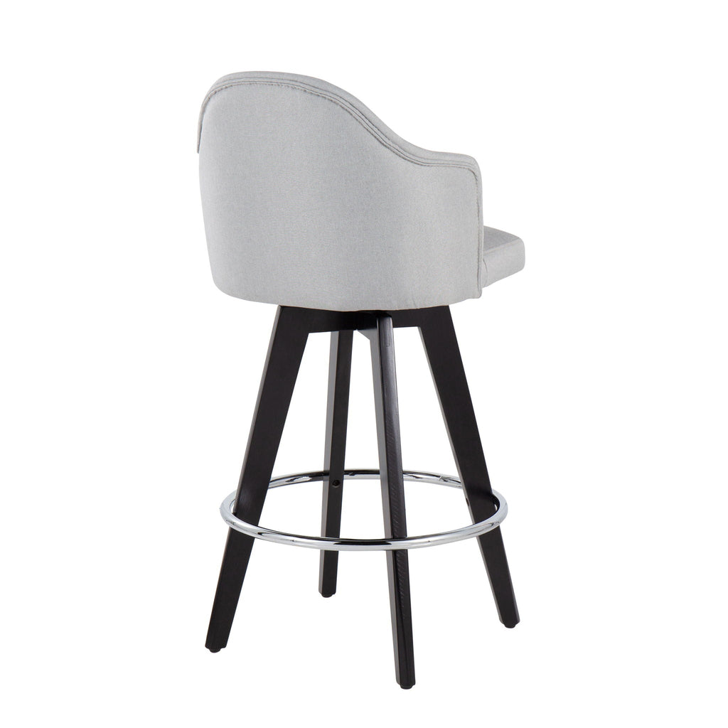 Ahoy - Contemporary Fixed Height Counter Stool with Round Footrest (Set of 2)