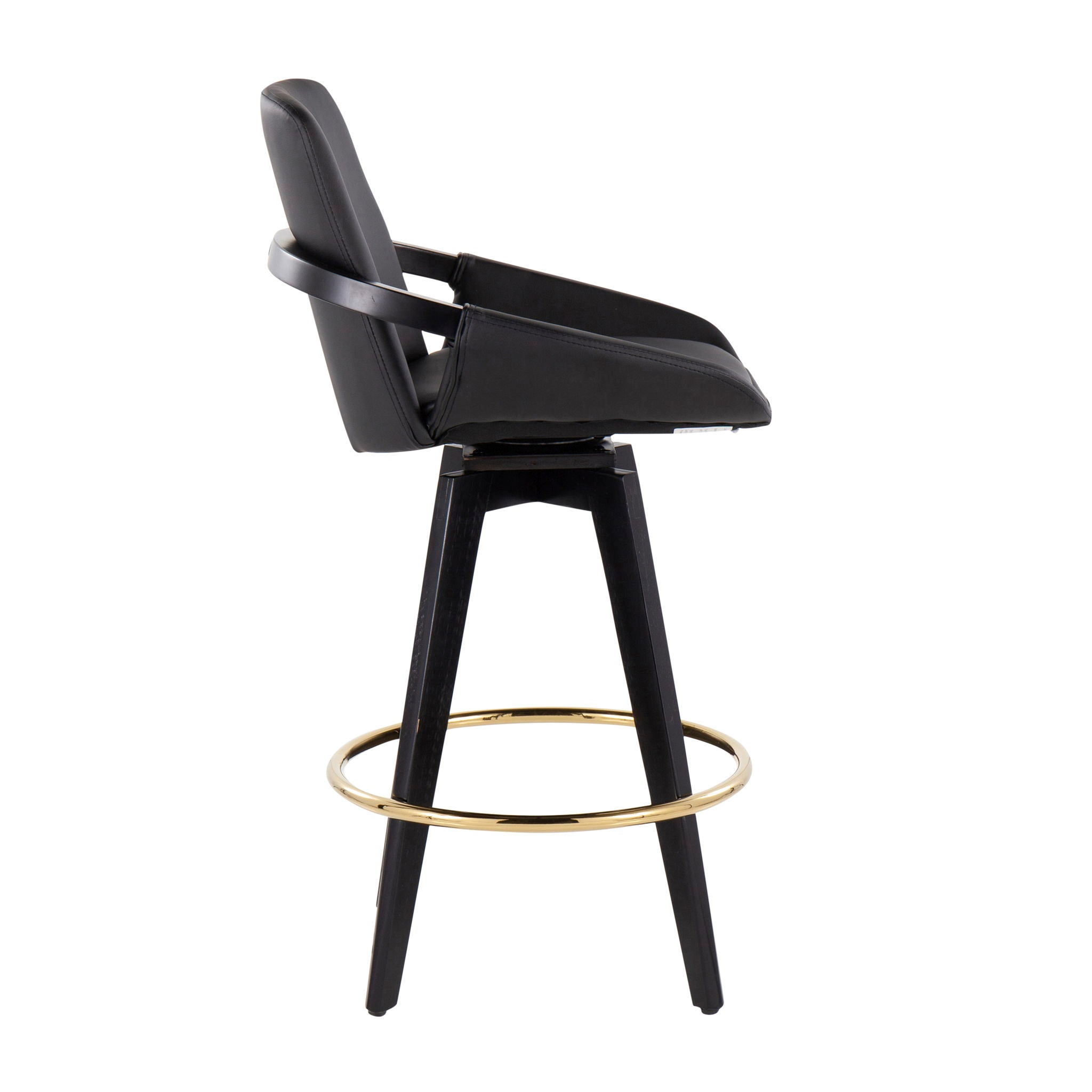 Cosmo - Contemporary Fixed Height Counter Stool with Swivel with Round Footrest (Set of 2)