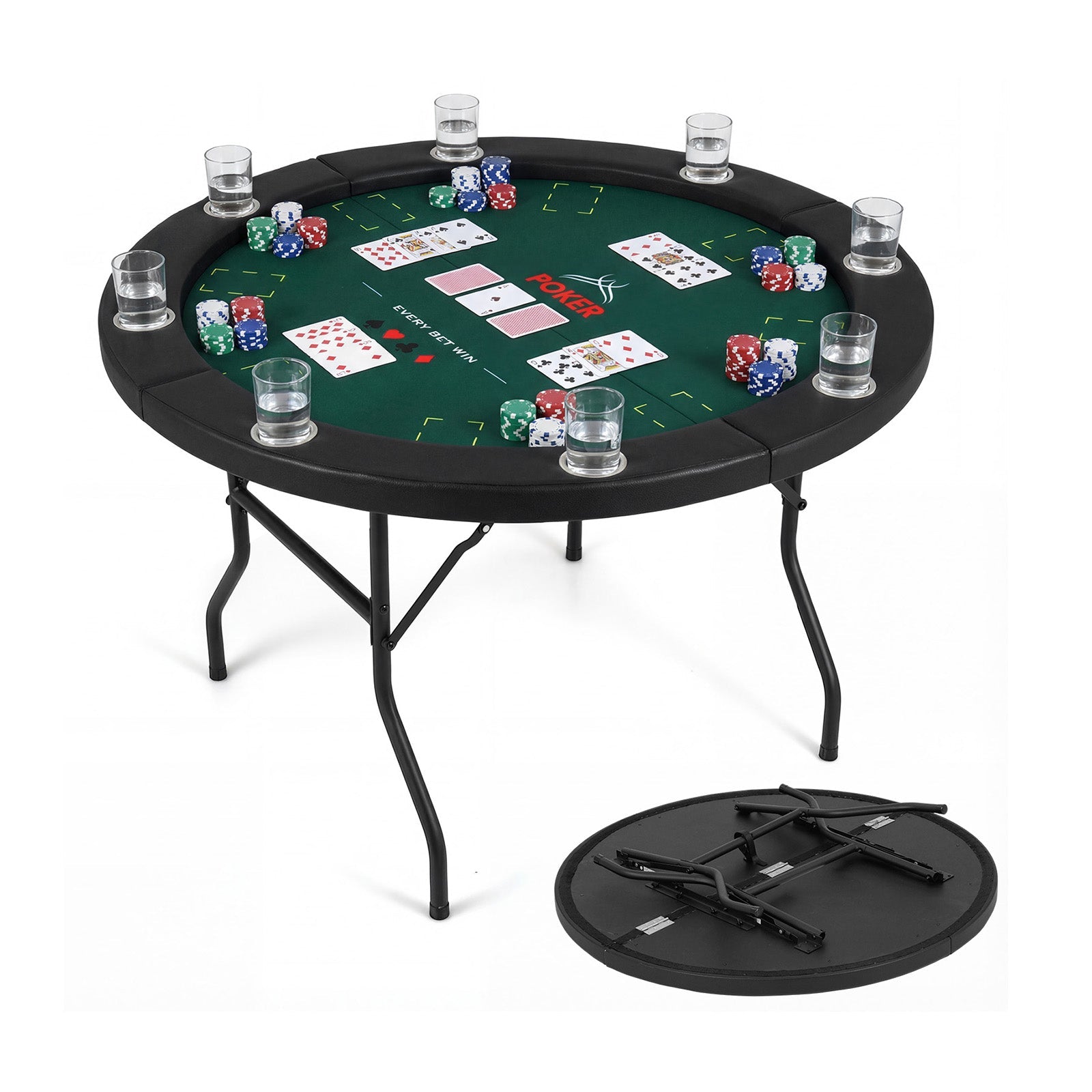 48-Inch 8-Player Poker Table