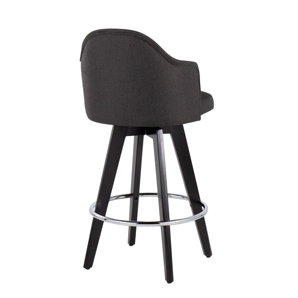 Ahoy - Contemporary Fixed Height Counter Stool with Round Footrest (Set of 2)