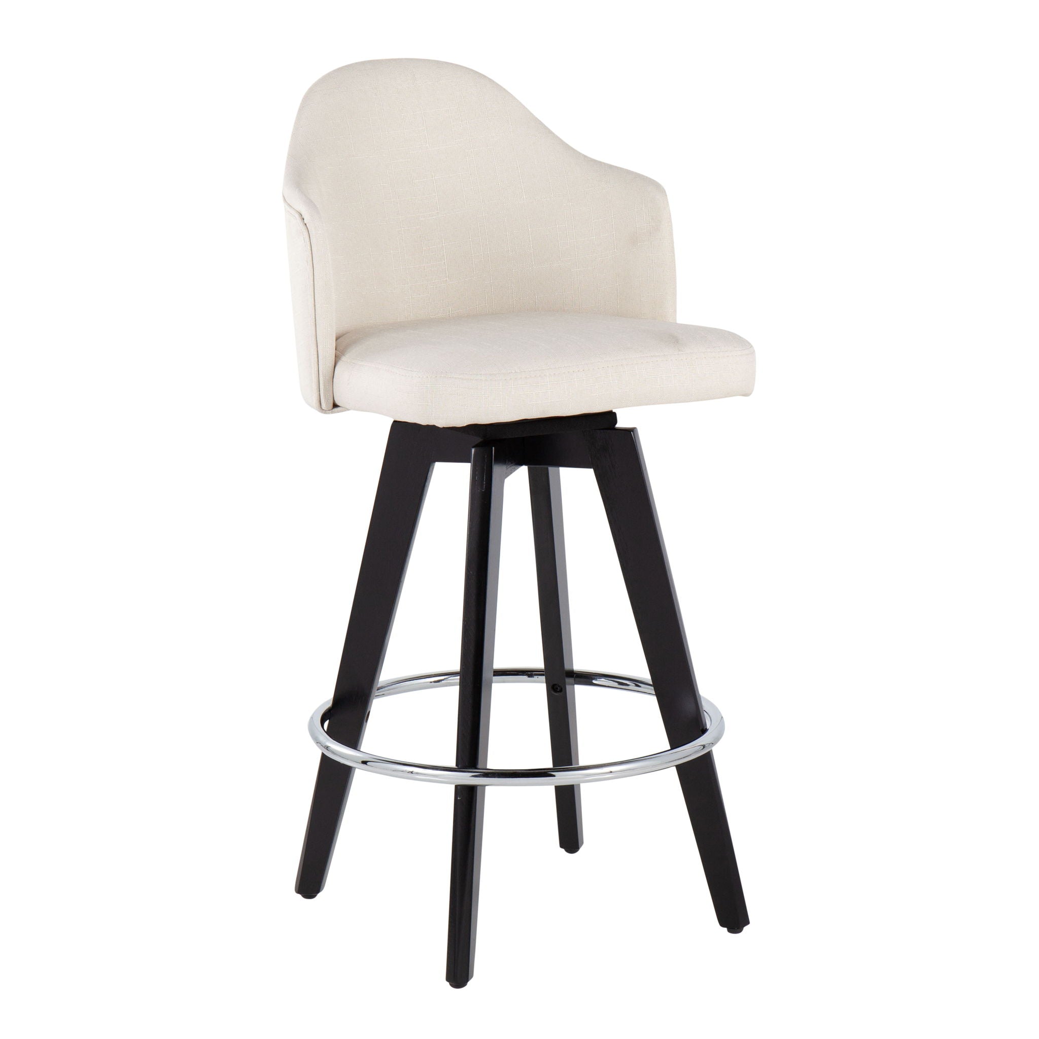 Ahoy - Contemporary Fixed Height Counter Stool with Round Footrest (Set of 2)