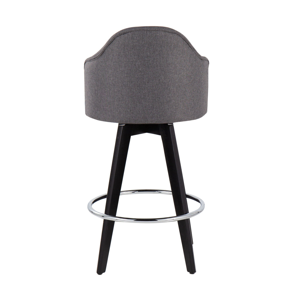 Ahoy - Contemporary Fixed Height Counter Stool with Round Footrest (Set of 2)