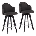 Ahoy - Contemporary Fixed Height Counter Stool with Round Footrest (Set of 2)