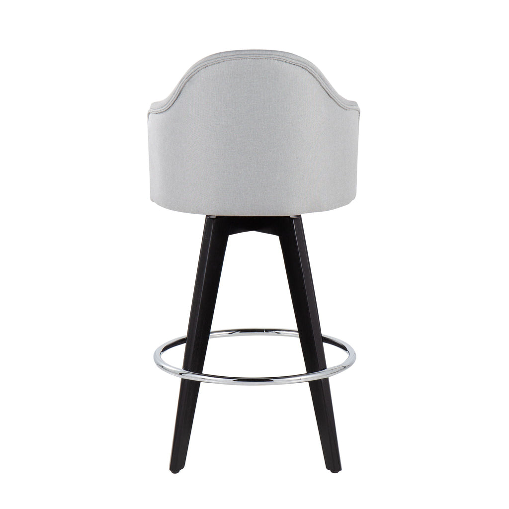 Ahoy - Contemporary Fixed Height Counter Stool with Round Footrest (Set of 2)