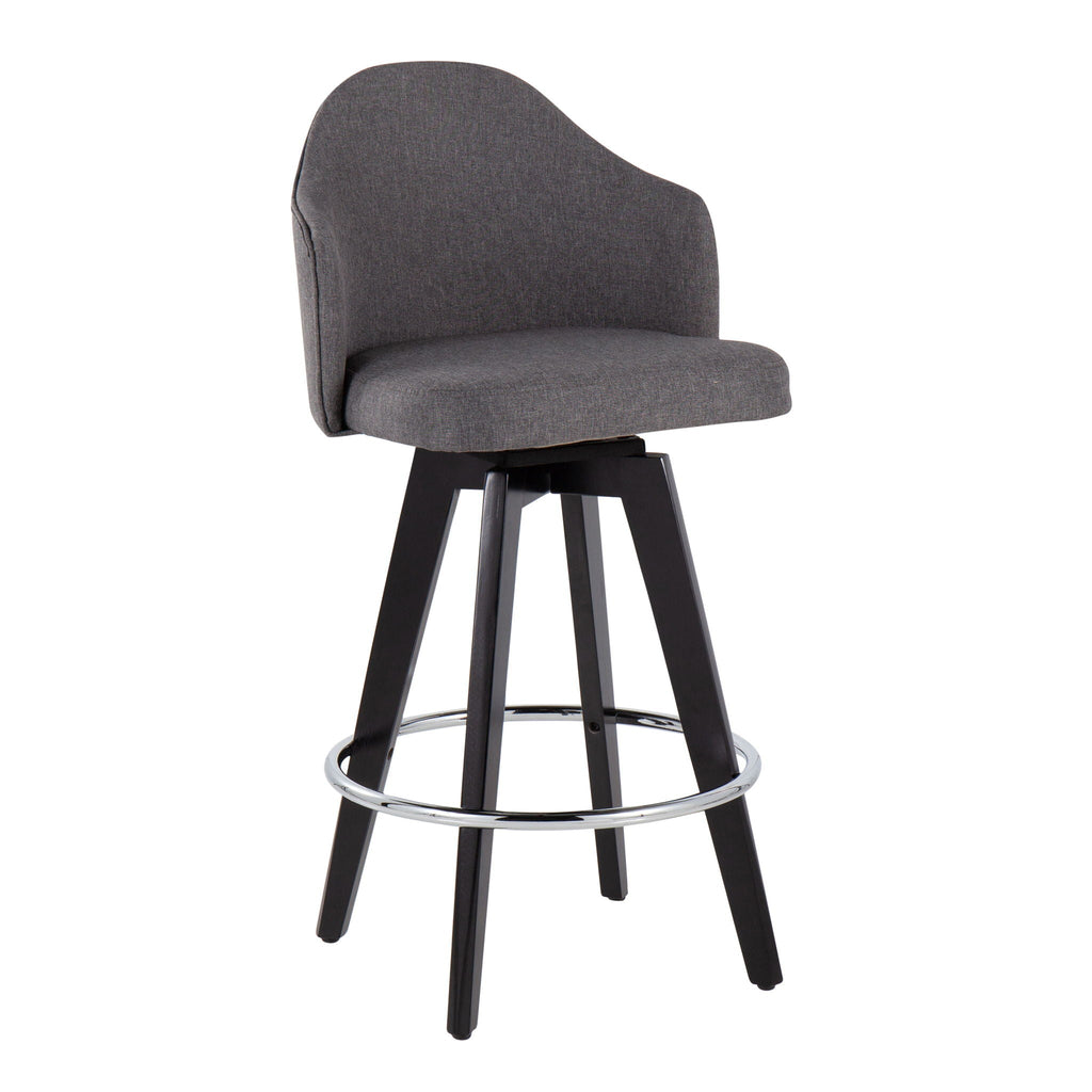 Ahoy - Contemporary Fixed Height Counter Stool with Round Footrest (Set of 2)