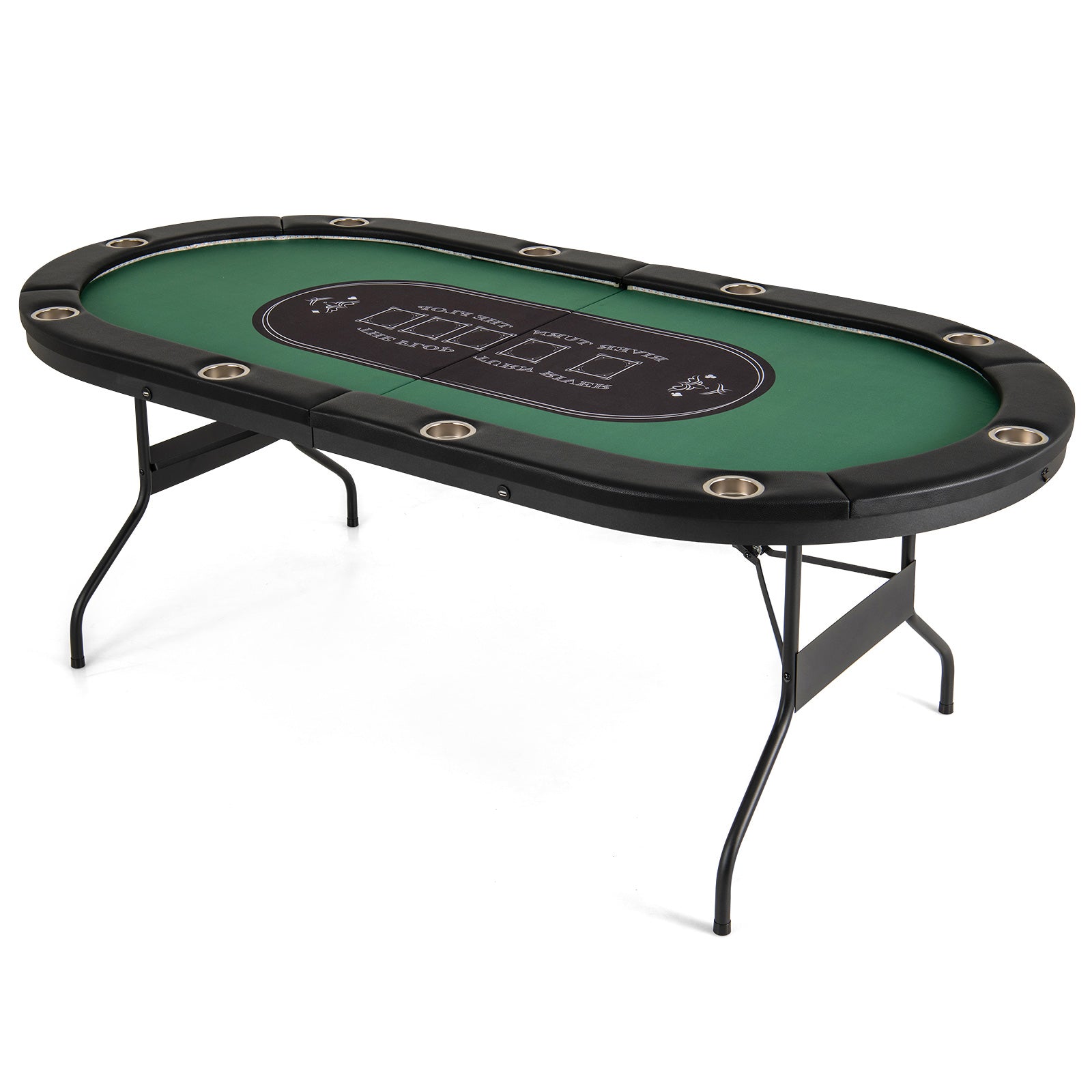 Full-Size 10-Player Poker Table with LED Lights