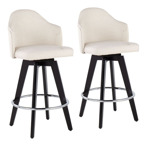 Ahoy - Contemporary Fixed Height Counter Stool with Round Footrest (Set of 2)