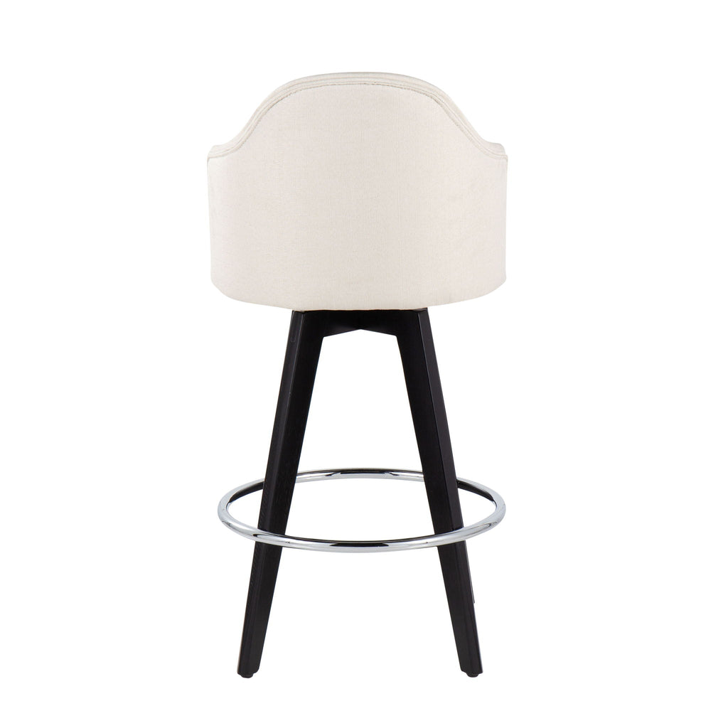 Ahoy - Contemporary Fixed Height Counter Stool with Round Footrest (Set of 2)