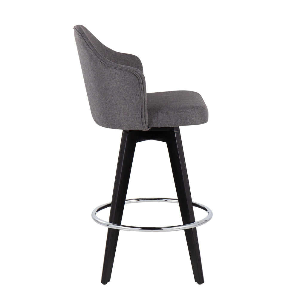 Ahoy - Contemporary Fixed Height Counter Stool with Round Footrest (Set of 2)
