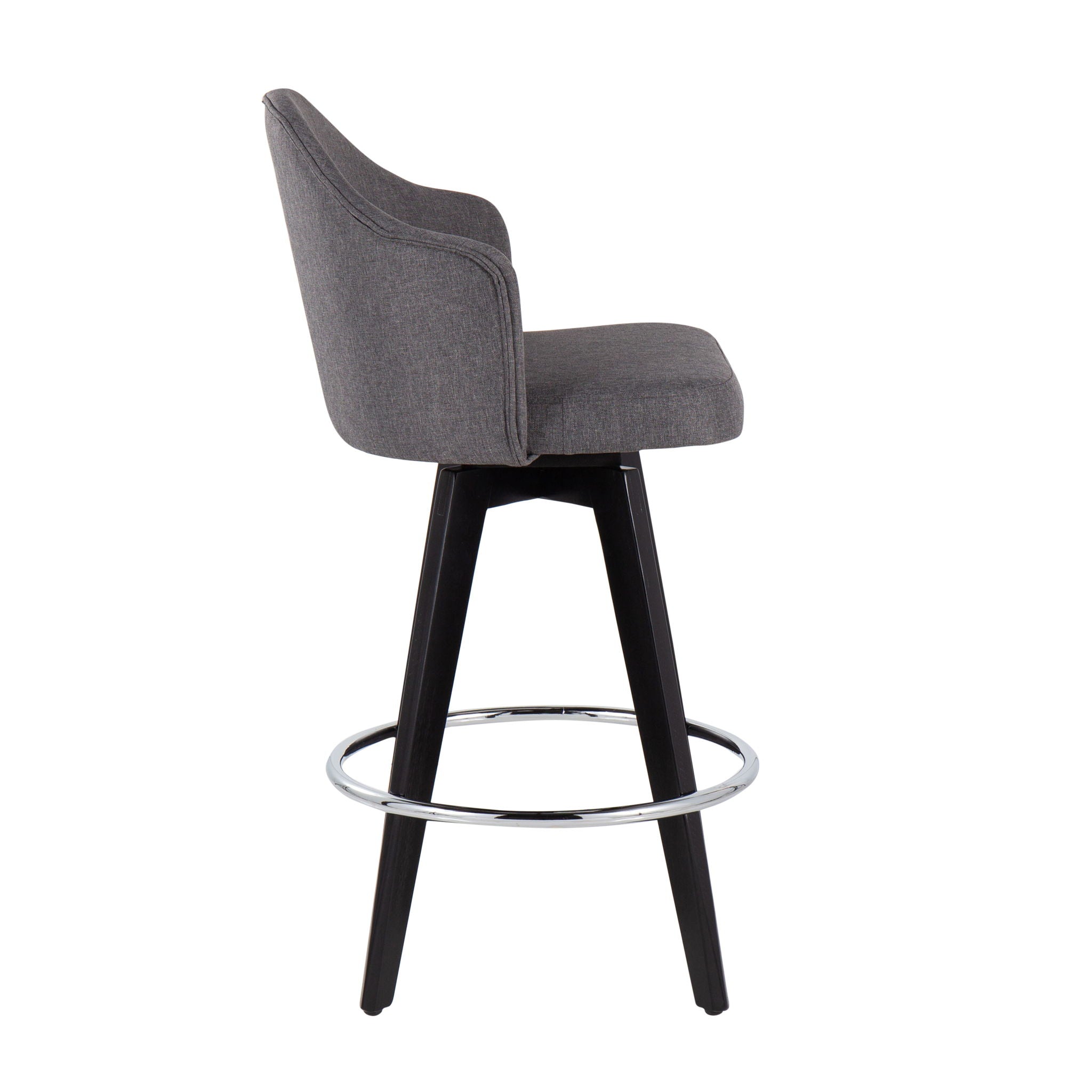 Ahoy - Contemporary Fixed Height Counter Stool with Round Footrest (Set of 2)