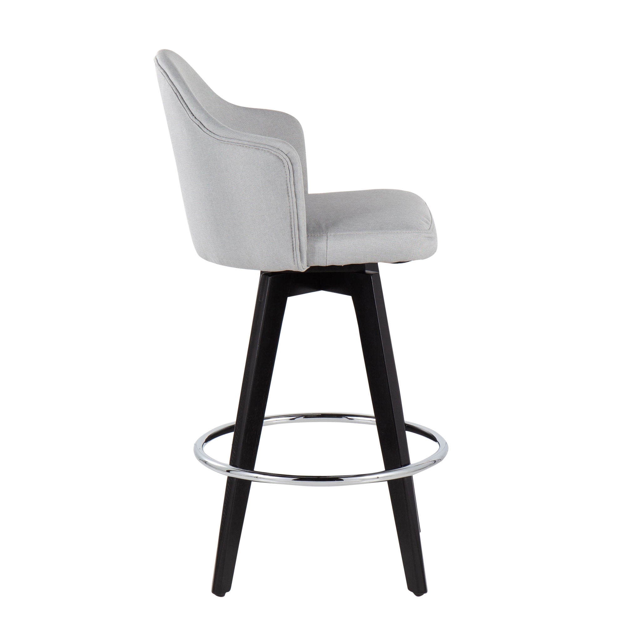 Ahoy - Contemporary Fixed Height Counter Stool with Round Footrest (Set of 2)