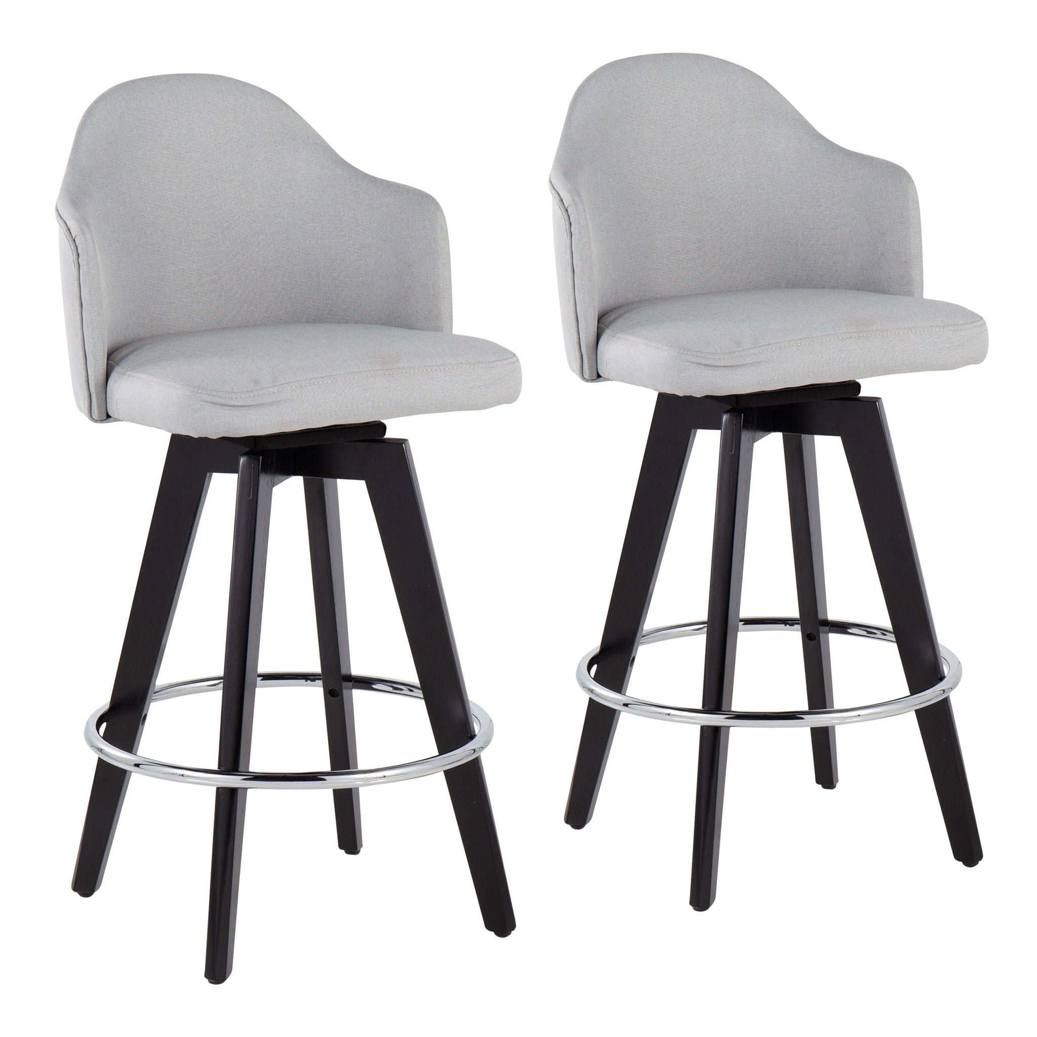 Ahoy - Contemporary Fixed Height Counter Stool with Round Footrest (Set of 2)