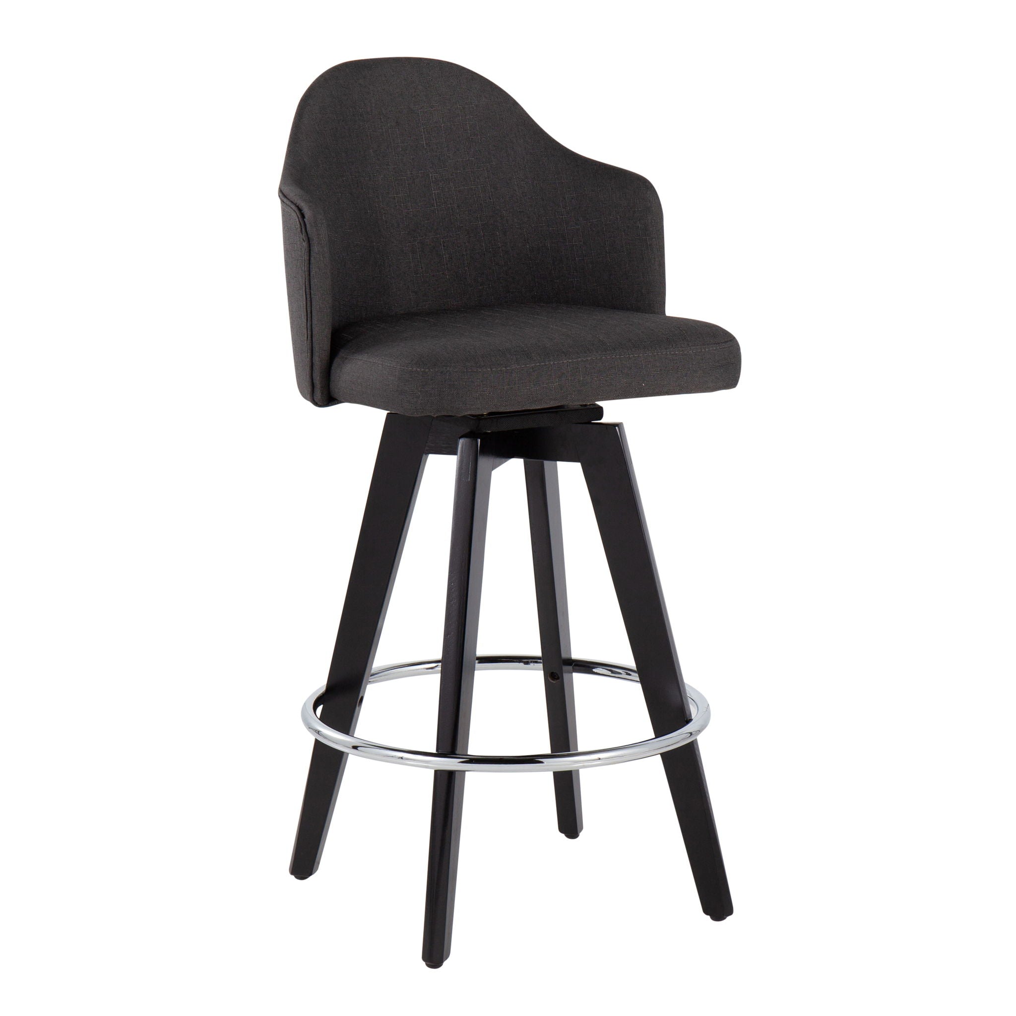 Ahoy - Contemporary Fixed Height Counter Stool with Round Footrest (Set of 2)