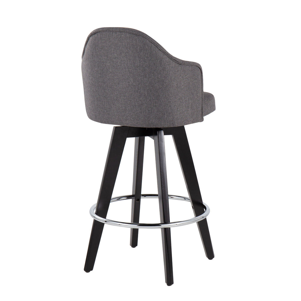 Ahoy - Contemporary Fixed Height Counter Stool with Round Footrest (Set of 2)