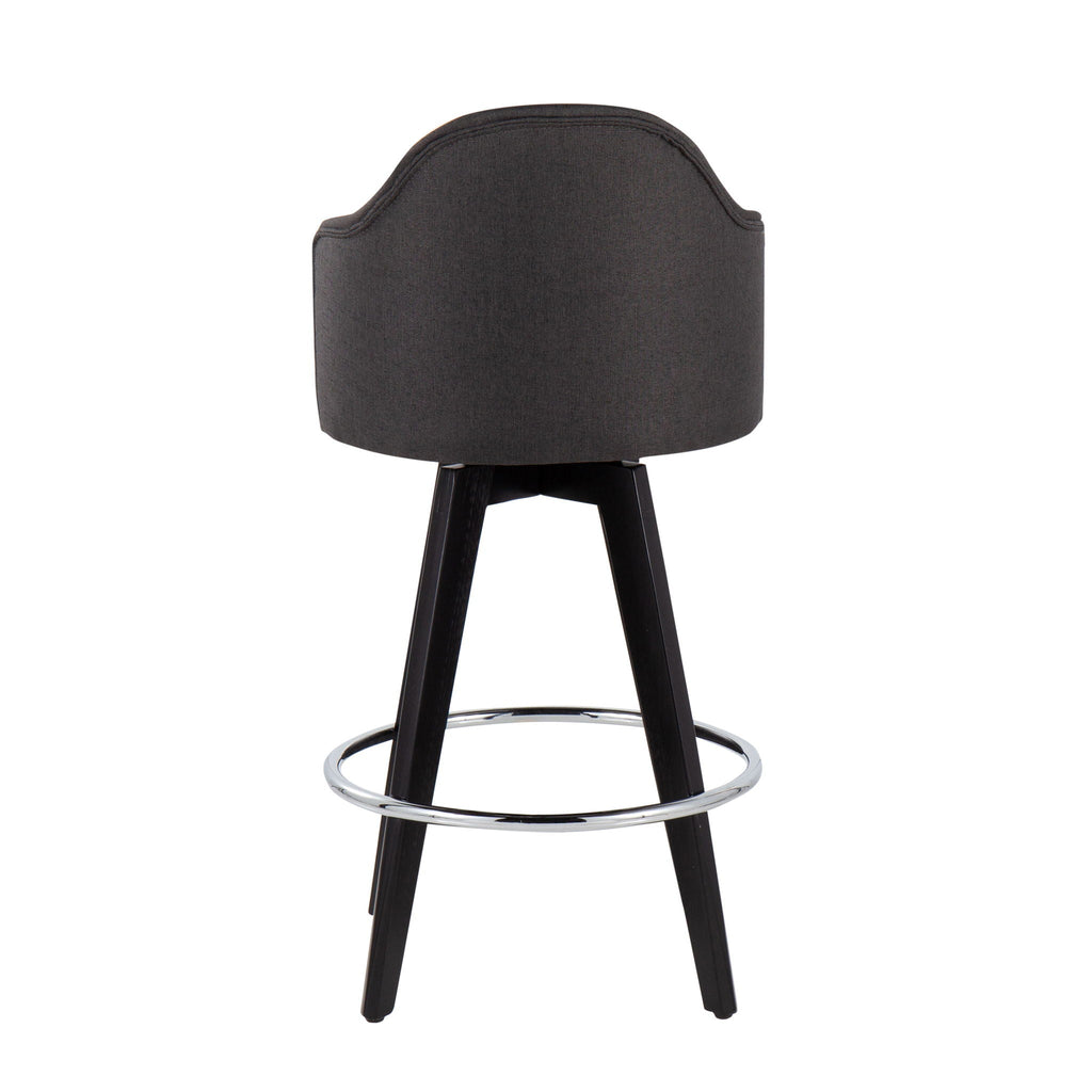 Ahoy - Contemporary Fixed Height Counter Stool with Round Footrest (Set of 2)